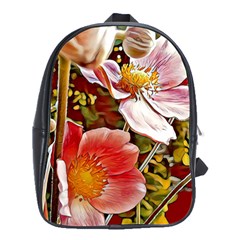 Flower Hostanamone Drawing Plant School Bag (large) by Celenk