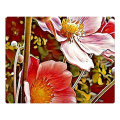 Flower Hostanamone Drawing Plant Double Sided Flano Blanket (large)  by Celenk