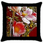 Flower Hostanamone Drawing Plant Throw Pillow Case (Black) Front