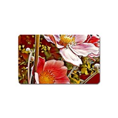 Flower Hostanamone Drawing Plant Magnet (name Card) by Celenk