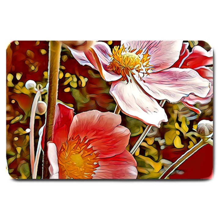 Flower Hostanamone Drawing Plant Large Doormat 