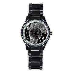 Space Universe Earth Rocket Stainless Steel Round Watch by Celenk