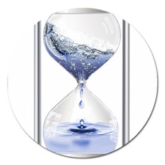 Time Water Movement Drop Of Water Magnet 5  (round) by Celenk