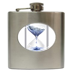 Time Water Movement Drop Of Water Hip Flask (6 Oz) by Celenk