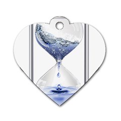 Time Water Movement Drop Of Water Dog Tag Heart (two Sides) by Celenk