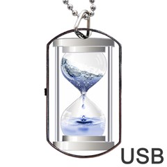 Time Water Movement Drop Of Water Dog Tag Usb Flash (one Side) by Celenk