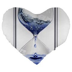 Time Water Movement Drop Of Water Large 19  Premium Heart Shape Cushions by Celenk