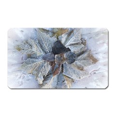 Winter Frost Ice Sheet Leaves Magnet (rectangular)