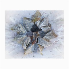 Winter Frost Ice Sheet Leaves Small Glasses Cloth by Celenk