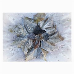 Winter Frost Ice Sheet Leaves Large Glasses Cloth (2-side) by Celenk