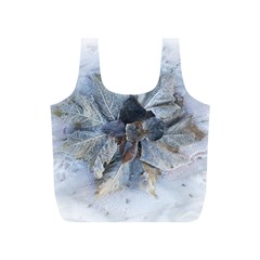 Winter Frost Ice Sheet Leaves Full Print Recycle Bags (s)  by Celenk