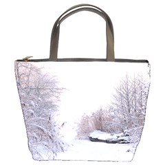 Winter Snow Ice Freezing Frozen Bucket Bags by Celenk