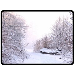 Winter Snow Ice Freezing Frozen Fleece Blanket (large)  by Celenk