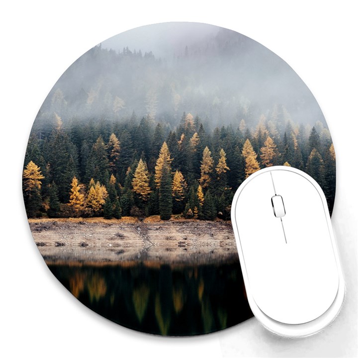 Trees Plants Nature Forests Lake Round Mousepads