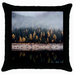 Trees Plants Nature Forests Lake Throw Pillow Case (black) by Celenk