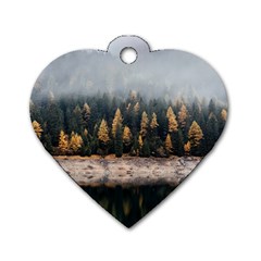 Trees Plants Nature Forests Lake Dog Tag Heart (one Side) by Celenk