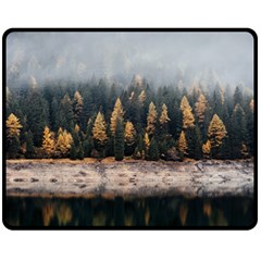 Trees Plants Nature Forests Lake Double Sided Fleece Blanket (medium)  by Celenk