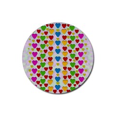 So Sweet And Hearty As Love Can Be Rubber Coaster (round)  by pepitasart