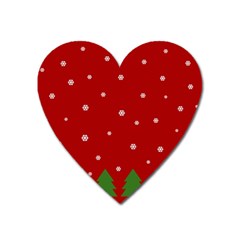 Christmas Pattern Heart Magnet