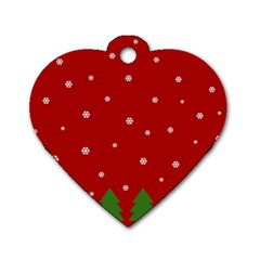 Christmas Pattern Dog Tag Heart (one Side) by Valentinaart