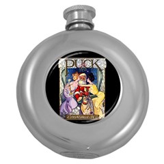 Vintage Santa Claus  Round Hip Flask (5 Oz) by Valentinaart