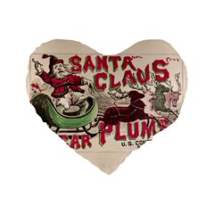 Vintage Santa Claus  Standard 16  Premium Heart Shape Cushions by Valentinaart