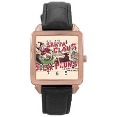 Vintage Santa Claus  Rose Gold Leather Watch  by Valentinaart