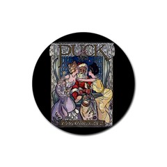 Vintage Santa Claus  Rubber Coaster (round)  by Valentinaart