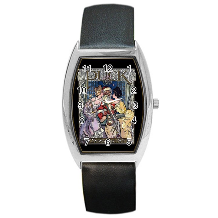 Vintage Santa Claus  Barrel Style Metal Watch