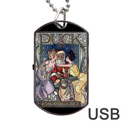 Vintage Santa Claus  Dog Tag Usb Flash (one Side) by Valentinaart