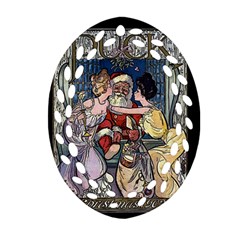 Vintage Santa Claus  Ornament (oval Filigree) by Valentinaart