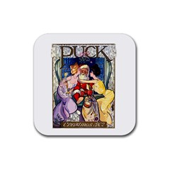 Vintage Santa Claus  Rubber Coaster (Square) 