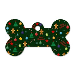 Christmas Pattern Dog Tag Bone (one Side) by Valentinaart