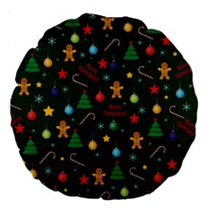 Christmas Pattern Large 18  Premium Round Cushions by Valentinaart