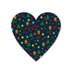 Christmas Pattern Heart Magnet by Valentinaart