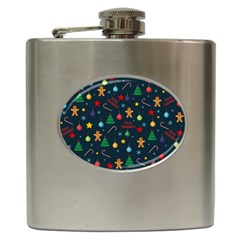 Christmas Pattern Hip Flask (6 Oz) by Valentinaart