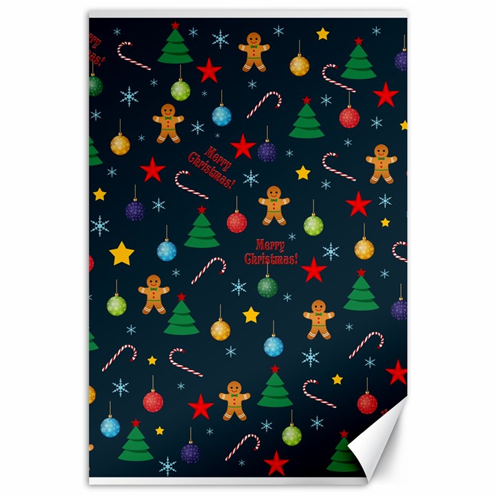 Christmas pattern Canvas 24  x 36 