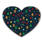 Christmas pattern Heart Mousepads Front