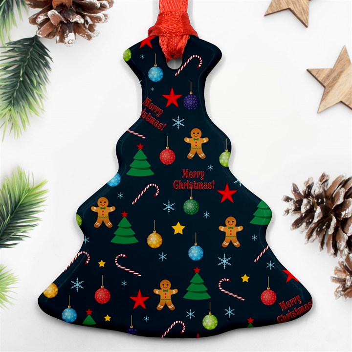 Christmas pattern Christmas Tree Ornament (Two Sides)