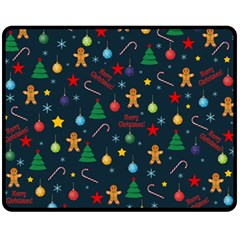 Christmas Pattern Double Sided Fleece Blanket (medium)  by Valentinaart