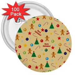 Christmas Pattern 3  Buttons (100 Pack)  by Valentinaart