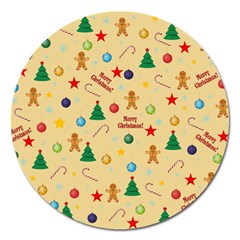 Christmas Pattern Magnet 5  (round) by Valentinaart