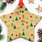 Christmas pattern Star Ornament (Two Sides) Back