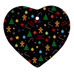 Christmas Pattern Ornament (heart) by Valentinaart