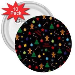 Christmas pattern 3  Buttons (10 pack) 