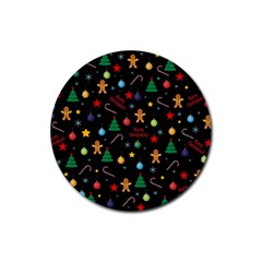 Christmas pattern Rubber Coaster (Round) 