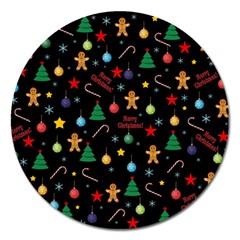 Christmas Pattern Magnet 5  (round) by Valentinaart