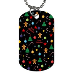 Christmas pattern Dog Tag (One Side)