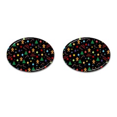 Christmas pattern Cufflinks (Oval)