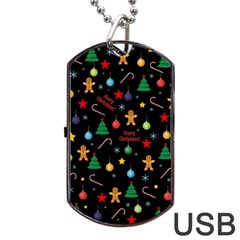 Christmas pattern Dog Tag USB Flash (Two Sides)